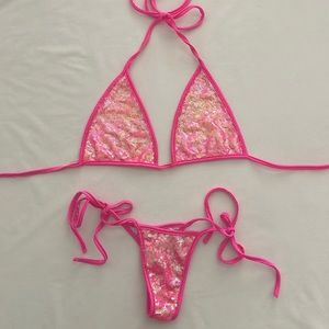 Pink Sequin bikini